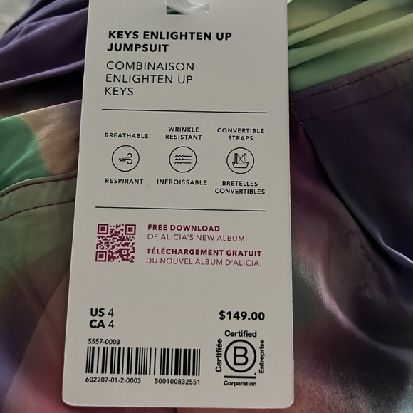 NWT Athleta + Keys Enlighten Up Jumpsuit Size 4. - Picture 6 of 6